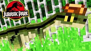 PARQUE JURASSIC PARK EN MINECRAFT DINOSAURIOS RECINTOS ZONA DE SEGURIDAD VELOCIRAPTORES PARTE 1 [upl. by Eeluj]