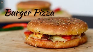 Burger Pizza Recipe  बर्गर पिज़्ज़ा  Domino’s Style Pizza Burger Recipe  Cheeseburger Pizza [upl. by Lladnarc438]