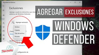 Como agregar Archivos Programas o Carpetas a la lista de exclusión de Windows Defender  Windows 10 [upl. by Gil]