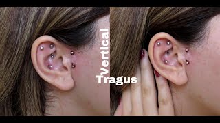 PIERCING MY VERTICAL TRAGUS AT HOME [upl. by Dlnaod174]