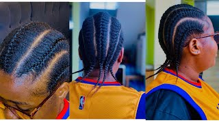 JINSI YA KUSUKA NYWELE ya MIKONO Minyoosho mistari kwa urahisi Nywele za asiliii CORNROWS [upl. by Aivartal]