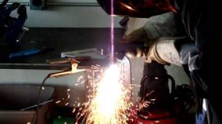 Plasma Cutter on 12quot Steel Hypertherm Powermax 1000 [upl. by Rasec]