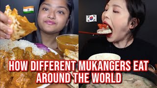 how different mukbangers eat around the WORLD [upl. by Niklaus]