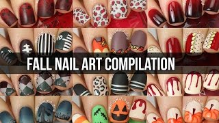 HUGE Fall Nail Art Tutorial Compilation 15 DIY nail designs  KELLI MARISSA [upl. by Ycak]