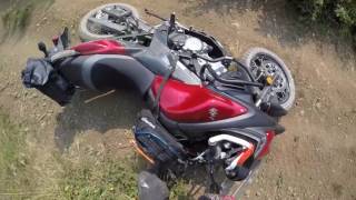 VFinch Rides  DL650 VStrom Off Road Dirt amp Gravel Fun  2x Crashes  Blair Witch Bear Poop [upl. by Darooge]