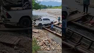 Car transportation by wooden boats on waterways [upl. by Nikos131]