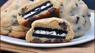 How to Bake Oreo Stuffed Chocolate Chip Cookies [upl. by Schaffer]