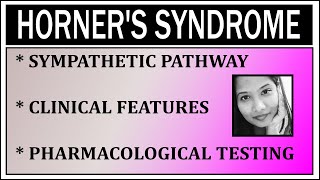 Horners Syndrome  Sympathetic Pathwayclinical features amp Pharmacological evaluationNeuro ophthal [upl. by Oinegue344]