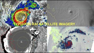 Super Typhoon Rai Odette 2021 Satellite Imagery [upl. by Eineg]