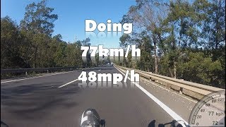 No pedalling 48 mph 77kmh on a Bacchetta Giro A20 Adroit [upl. by Tiffa]