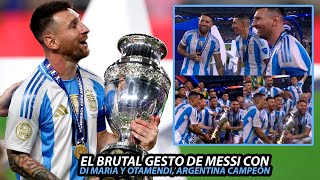 El BRUTAL GESTO de MESSI con DI MARIA y OTAMENDI en los FESTEJOS de ARGENTINA CAMPEÓN de AMÉRICA [upl. by Hephzipah]