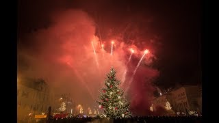 Novoročný ohňostroj 2018 Banská Bystrica [upl. by York]