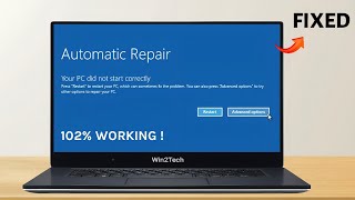 How To Fix Automatic Repair Loop in Windows 10 amp 11  Startup Repair Couldnt Repair Your PC 2024 [upl. by Auhs]