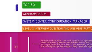 Level3 Microsoft SCCM Interview Questions and Answers [upl. by Saxen]