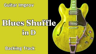 Blues Shuffle in D  Guitar Backing Track Jam  Medium Fast Tempo [upl. by Ard]