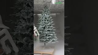 What does a factoryfreshly flocked Christmas tree look like  christmas christmastree made [upl. by Orianna]