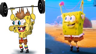 Saving Bikini Bottom The Sandy Cheeks Movie  Drawing Meme  Funny SpongeBob [upl. by Chainey]