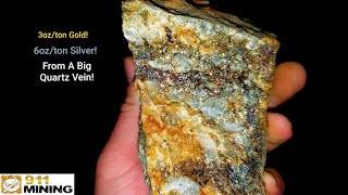 Mega High Grade Gold Quartz Vein With Bornite Chalcopyrite amp Galena [upl. by Neelram674]