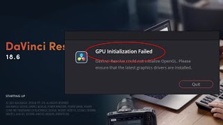 How To Fix DaVinci Resolve GPU Initialization Failed Error [upl. by Ogg476]