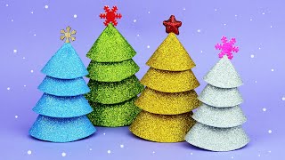 Albero di Natale con gomma crepla fai da te  DIY Christmas tree from eva foam glitter [upl. by Aniretak]