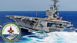 US Navy Aircraft carrier USS George HW Bush CVN 77 preparing for future operations [upl. by Sly]