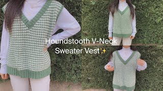 How to crochet my Oversized houndstooth sweater vest [upl. by Emilio]