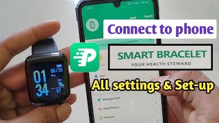 smart bracelet watch connect to phone  smart bracelet on kaise kare [upl. by Tiny992]