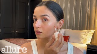 Alia Bhatts 10Minute No Foundation Makeup Routine  Allure [upl. by Annaej]