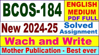 BCOS 184 solved assignment 202425 in English  bcos 184 solved assignment 2025  bcos184 202425 [upl. by Van57]