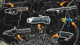 All Secret And Free Weapons Locations in GTA 5 Story Mode For PC PS4 PS5 Xbox One amp Xbox 360 [upl. by Atikim289]