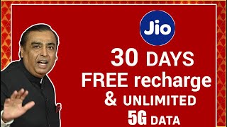 Jio Offering 30 Days Free Recharge  Jio New Offer [upl. by Denzil]