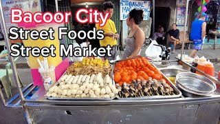 Street Foods  Street Market  Bacoor Cavite Walking Tour  Bacoor City  Cavite Philippines Tour 4K [upl. by Dodson784]