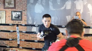 Oscar Valdez KILLS the Pads at Tuesday Media Workout [upl. by Annirak711]