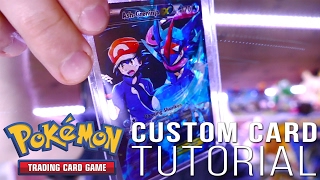 How to Make a CUSTOM Pokemon Card  FULL ART AshGreninja EX [upl. by Dasi]