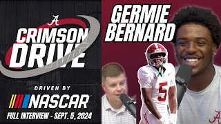 Alabama Football  Germie Bernard  Crimson Drive Interview  090524 [upl. by Aleicarg751]