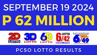 Lotto Result Today 9pm September 19 2024  PCSO Complete [upl. by Phira]