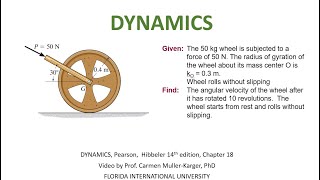 DYNAMICS Example 181 Principle of Work and Energy [upl. by Nassir473]