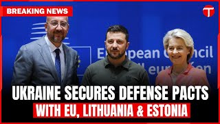 Ukraine signs security pacts with EU Lithuania and Estonia [upl. by Ilenna]