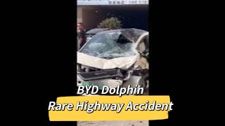 BYD Dolphin hit a flying car on highway [upl. by Aliac163]