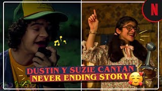 Dustin y Suzie cantan quotNever Ending Storyquot Clip  Stranger Things  Netflix [upl. by Arracot]