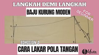 cara buat pola tangan  baju kurung moden [upl. by Harbison]