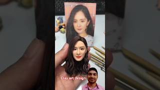 Clay Artisan videos 🖌️🧑‍🎨🎨 Designing a Beautiful Yang Mi Clay Portrait Sagar pal reaction vlogs art [upl. by Amii301]