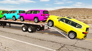 Flatbed Truck Mcqueen  Transportation with Truck  Pothole vs Car 179  BeamNGDrive [upl. by Gross590]