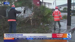 Tornado damages buildings in Montebello [upl. by Neilla]