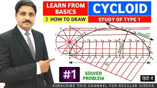 HOW TO DRAW CYCLOID SOLVED PROBLEM 1 IN ENGINEERING GRAPHICS AND ENGINEERING DRAWING IN HINDI [upl. by Ainevuol884]