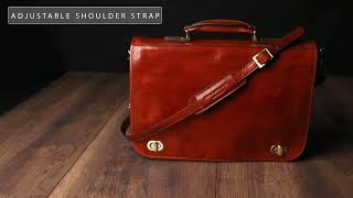 FullGrain Cognac Brown Italian Leather Briefcase  Illusions  Time Resistance Official Video [upl. by Tremaine]