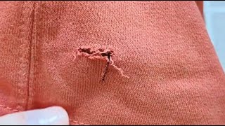 How to sew a hole in a hoodie with a sewing needle [upl. by Bernelle]