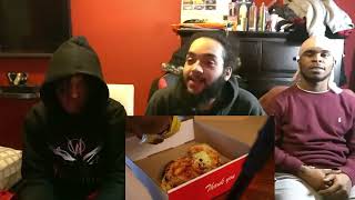 HALF EATEN GRAPES ON PIZZA 💀😂  AMERICANS REACT TO CALFREEZY PIZZA COOKOFF VS KSI [upl. by Ardelia]