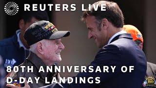 LIVE French President Emmanuel Macron leads ceremony marking the 80th anniversary of DDay [upl. by Divadnahtanoj228]