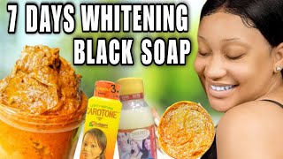 7 DAYS WHITENING BLACK SOAP  BLACK MOLATO SOAP  FOR WHITENING amp FLAWLESS SKIN whiteningblacksoap [upl. by Garzon121]